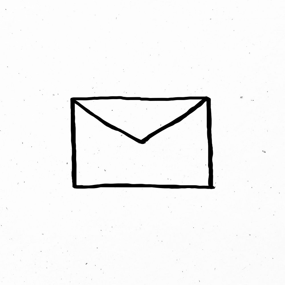 Simple hand drawn envelope psd icon