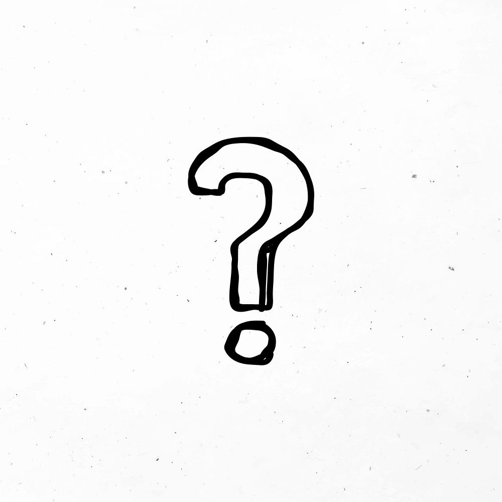 Black and white question mark sign