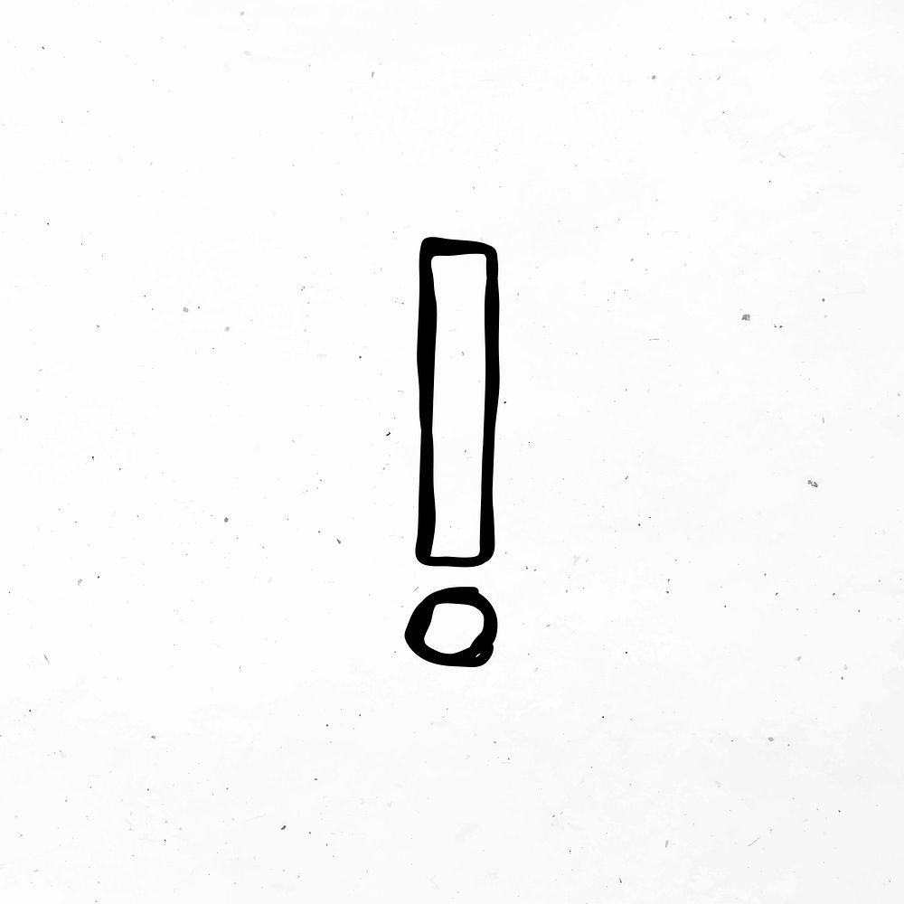 Minimal hand drawn exclamation sign