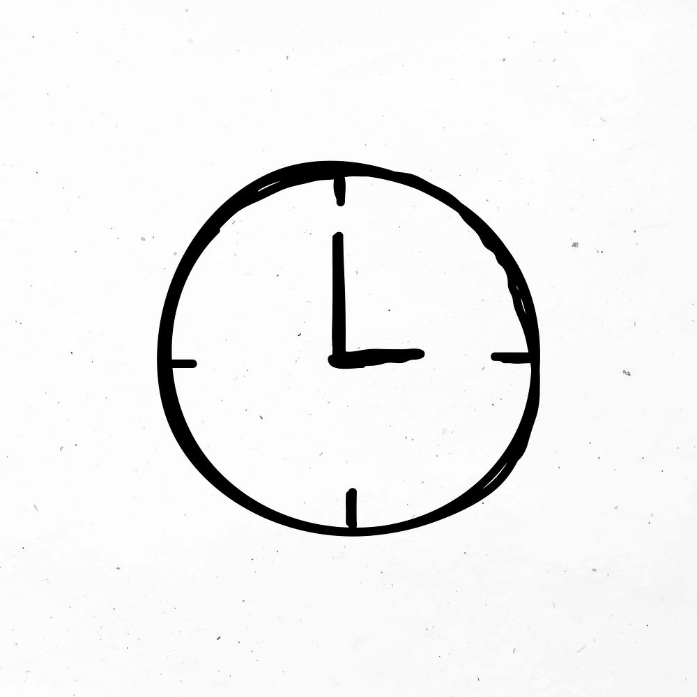 Simple hand drawn clock sticker