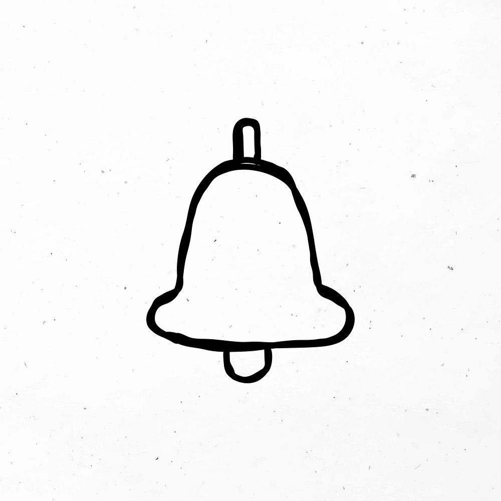 Minimal hand draw bell vector symbol