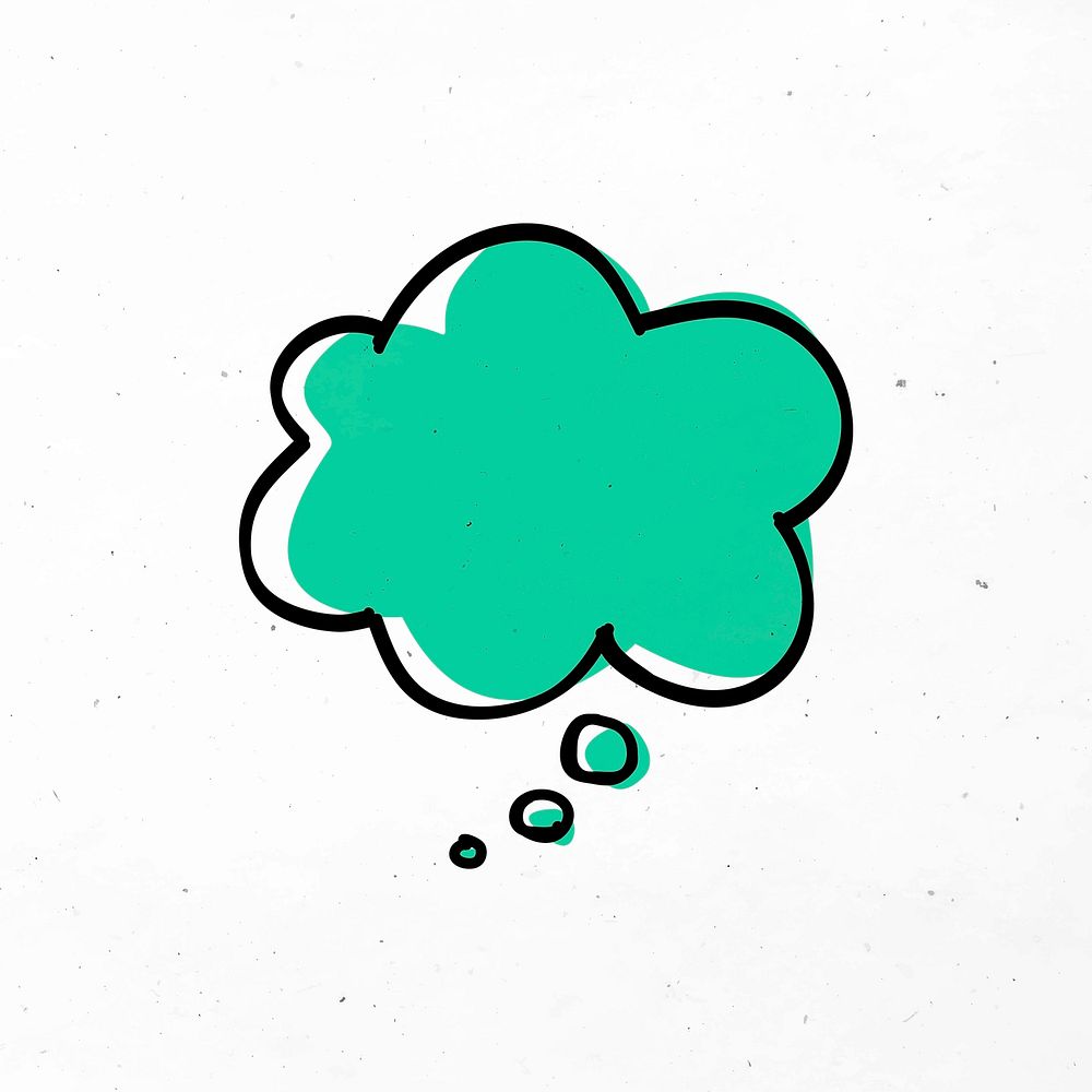 Green thought bubble vector cartoon business clipart
