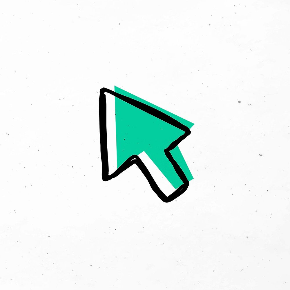 Cursor green vector business doodle icon