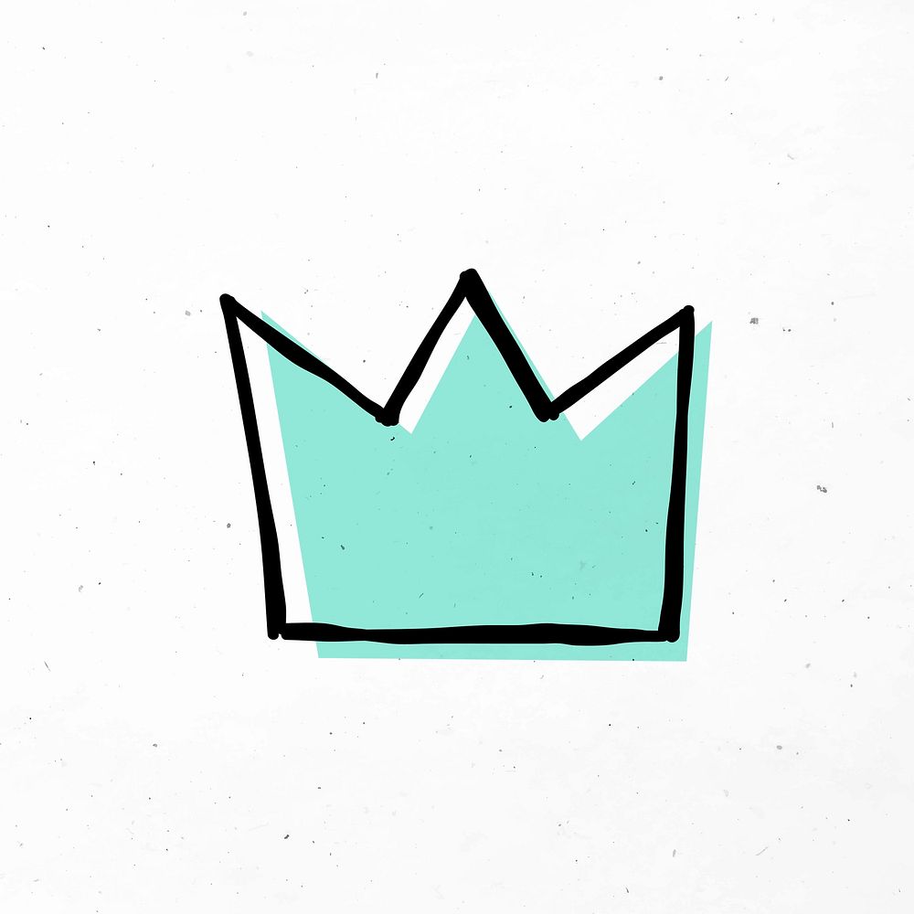 Green hand drawn crown icon