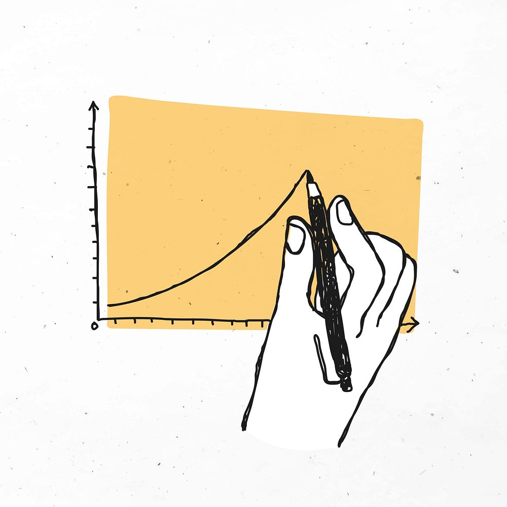 Hand drawing line graph business doodle clipart