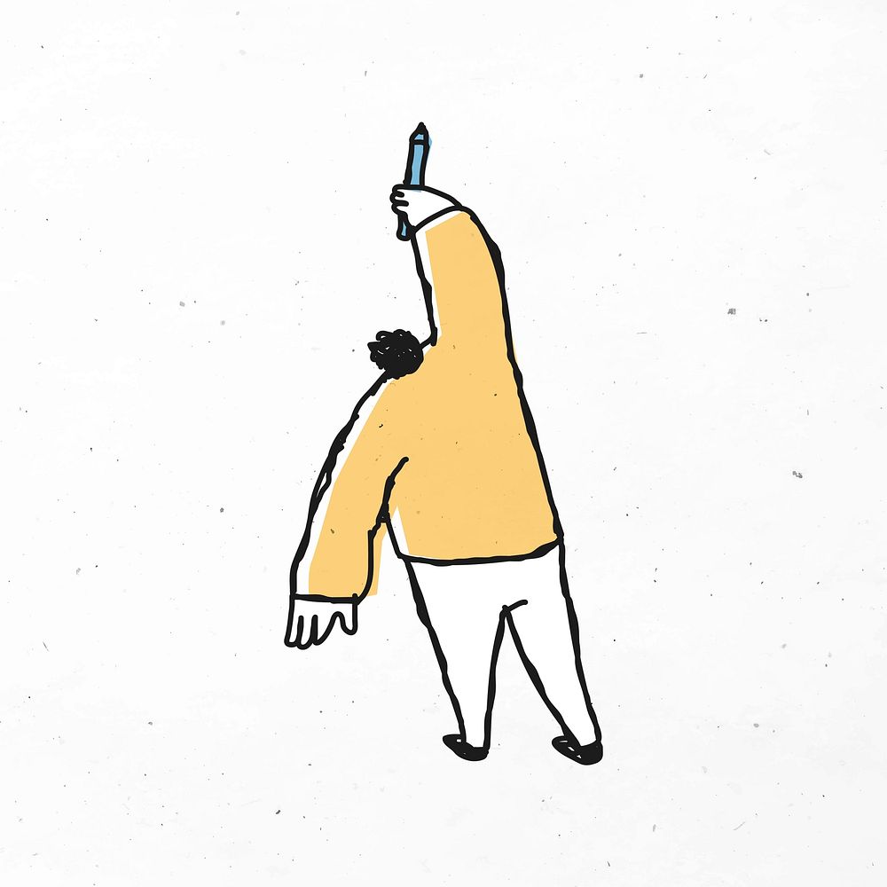 Yellow man drawing cartoon icon