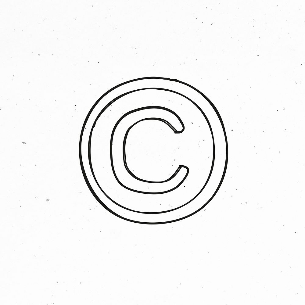 Black and white copyright psd symbol clipart