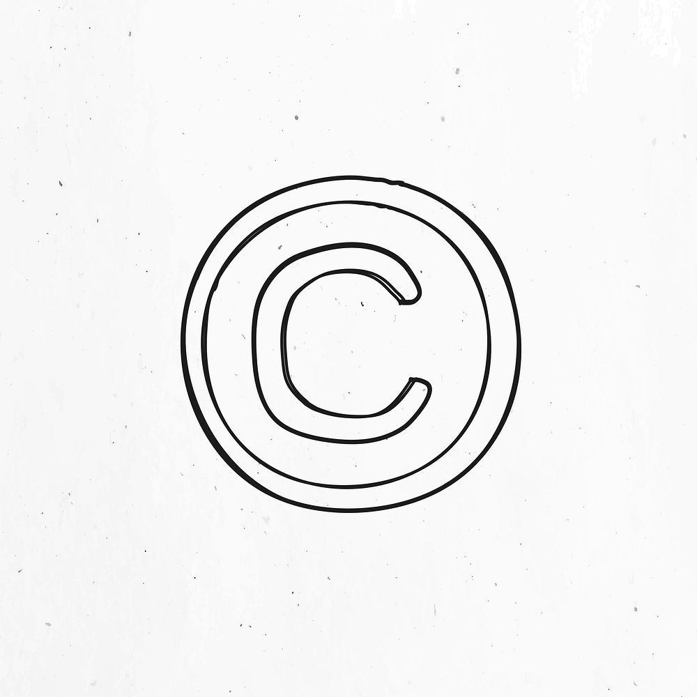 Black and white copyright vector symbol clipart