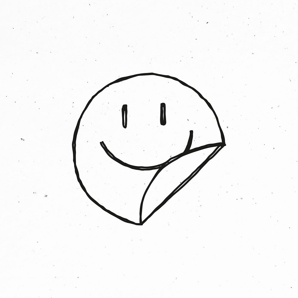 Black and white smiling psd symbol clipart