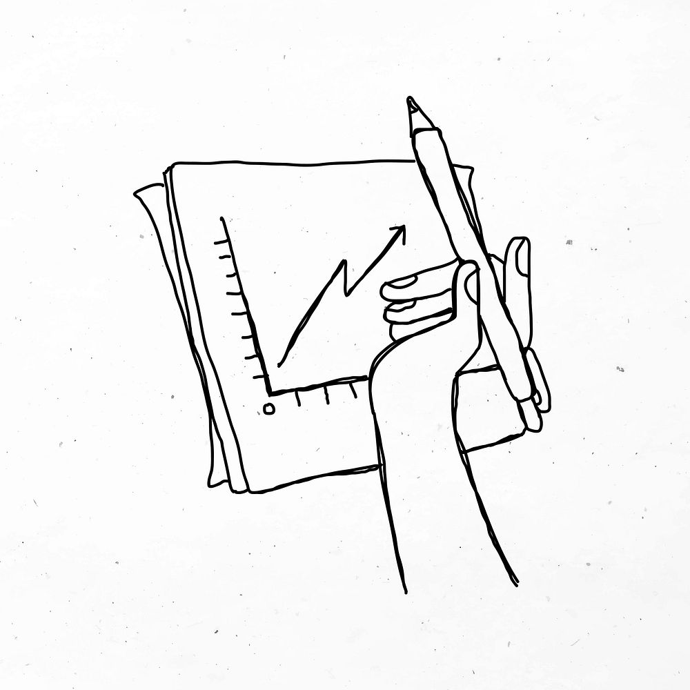 Minimal hand drawing graph business doodle clipart