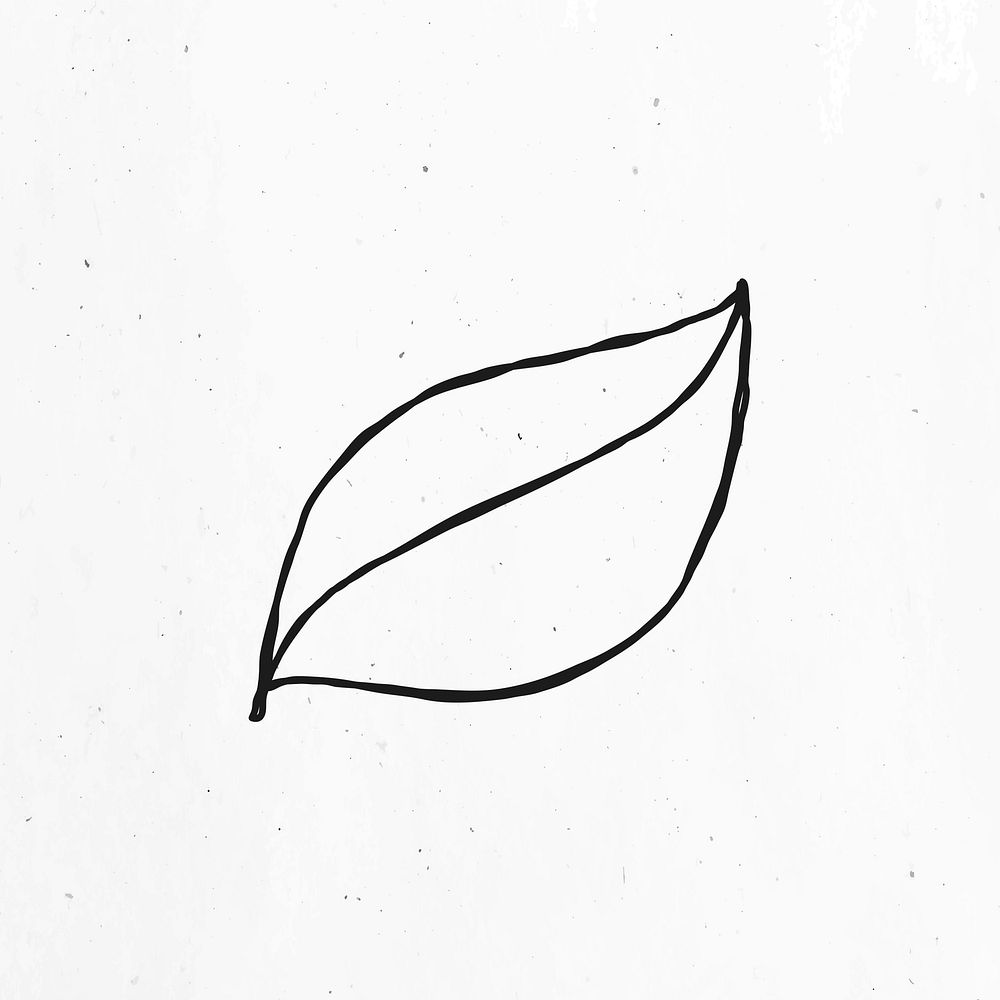 Black and white leaf vector clipart 