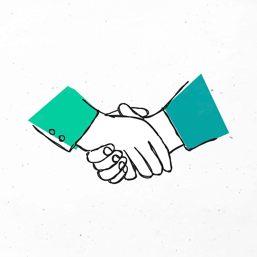 Green hand drawn partnership vector clipart