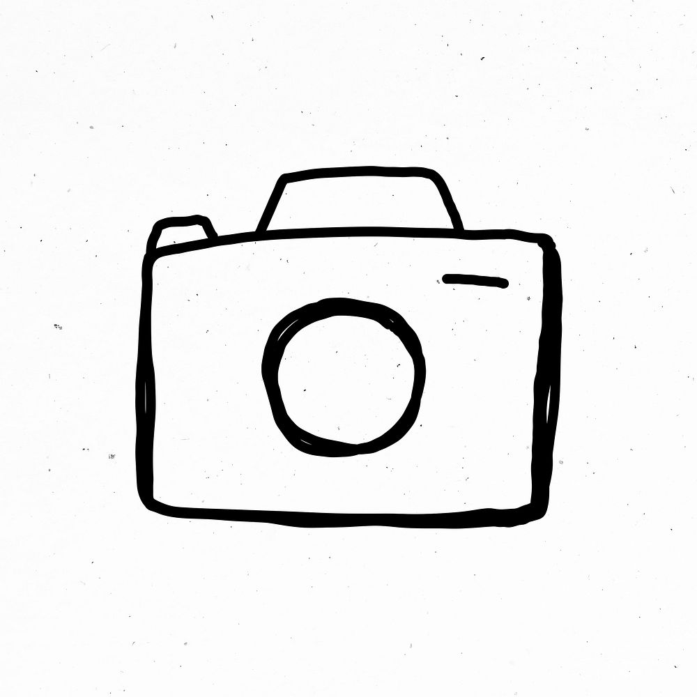 Black and white camera psd sticker