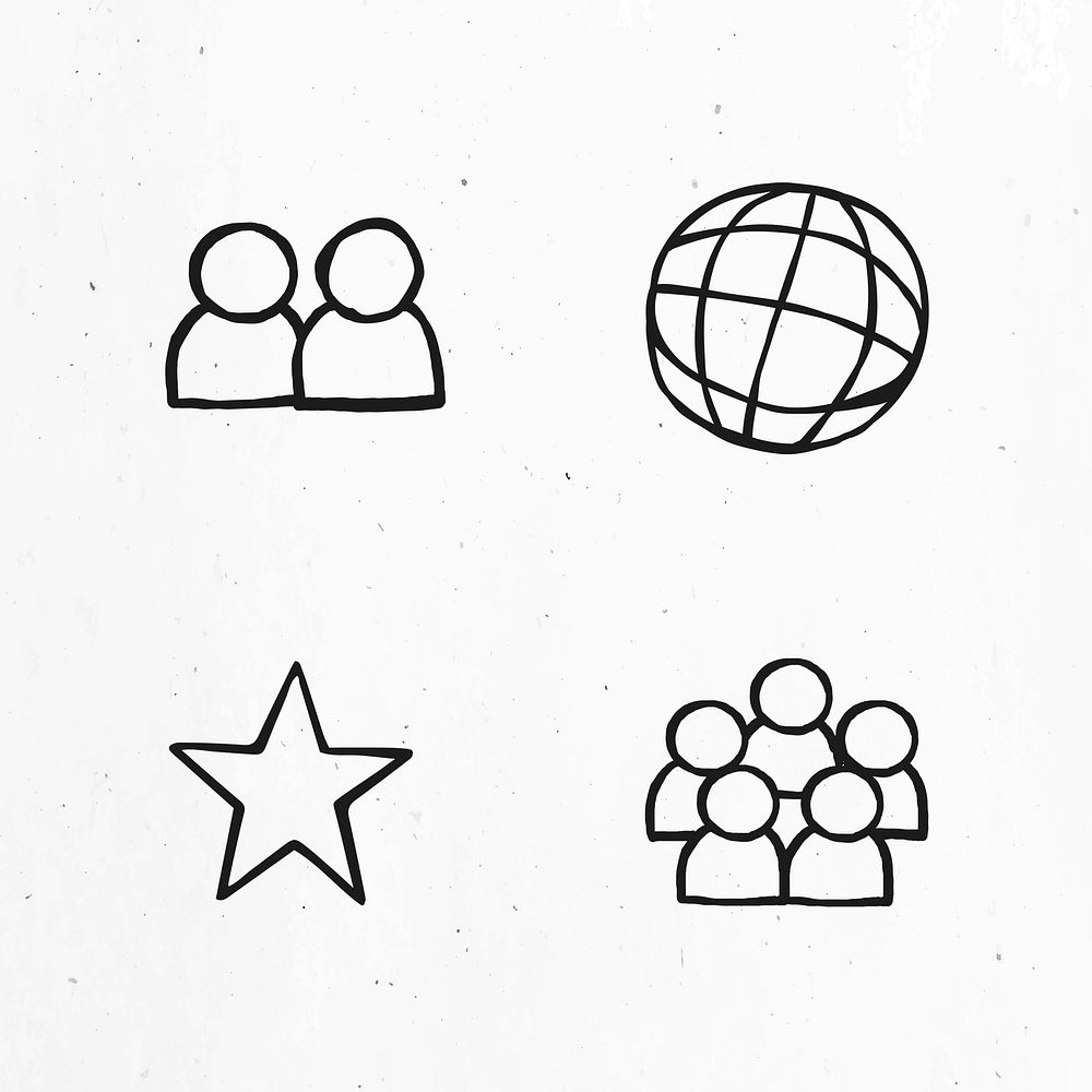 Minimal business icon vector set