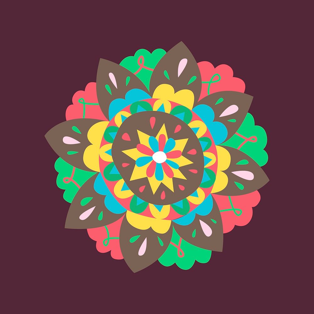 Flower paisley pattern ornament vector drawing