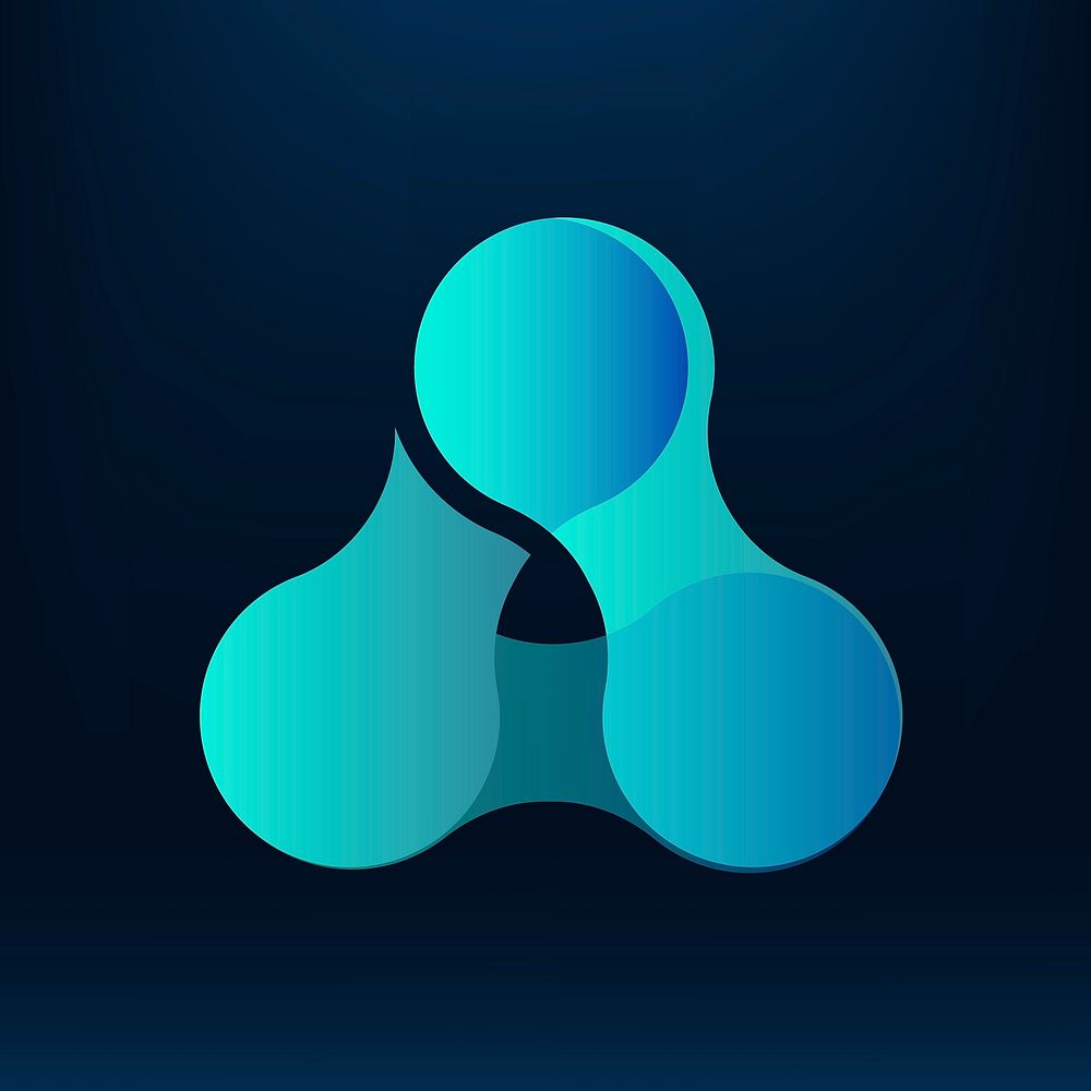 Gradient triangle molecule logo technology design