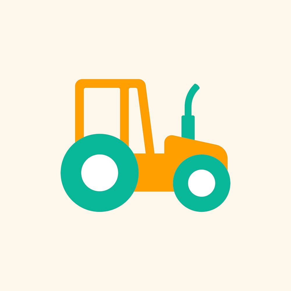 Cartoon tractor psd agriculture icon