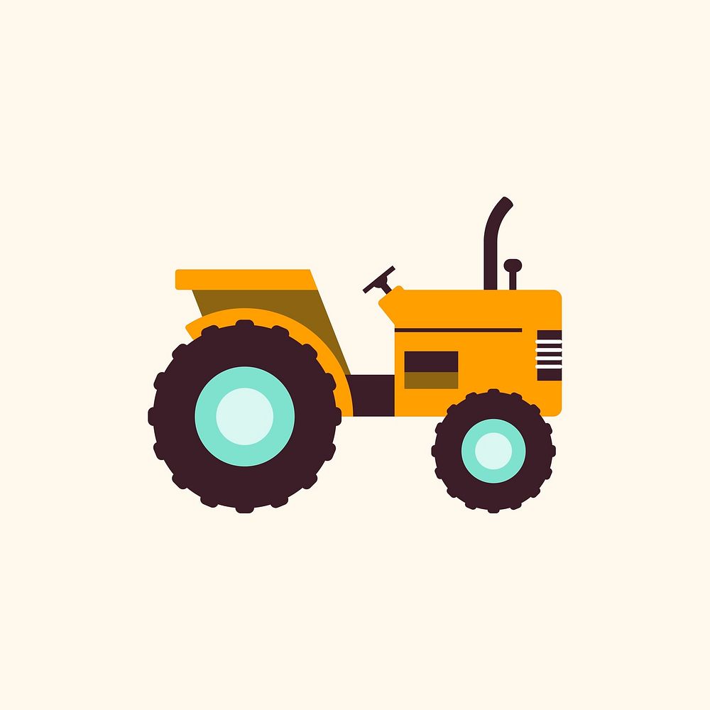 Smart tractor icon digital agriculture technology illustration
