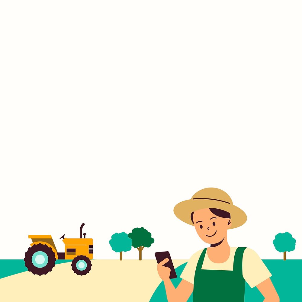 Smart tractor vector social media background