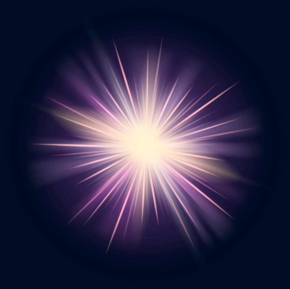 Bright sunburst lens flare psd in purple and yellow