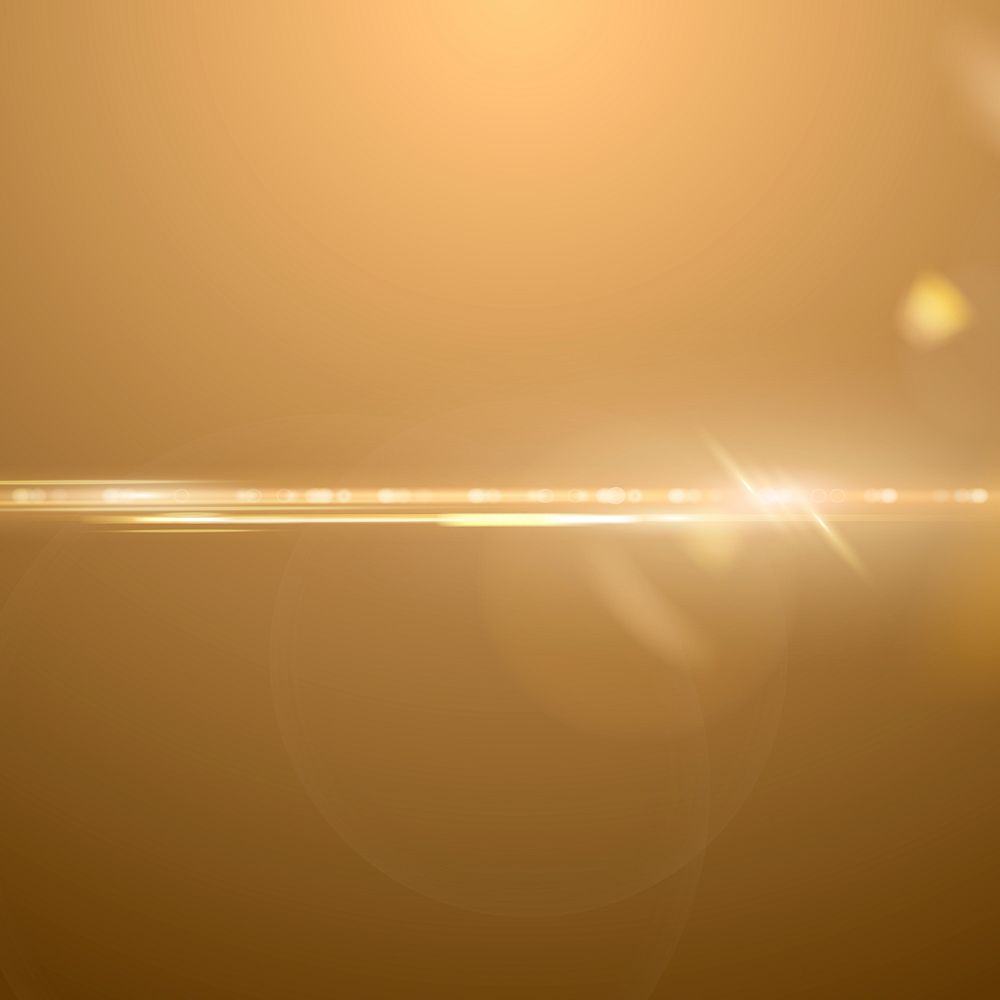 Gold anamorphic lens flare background