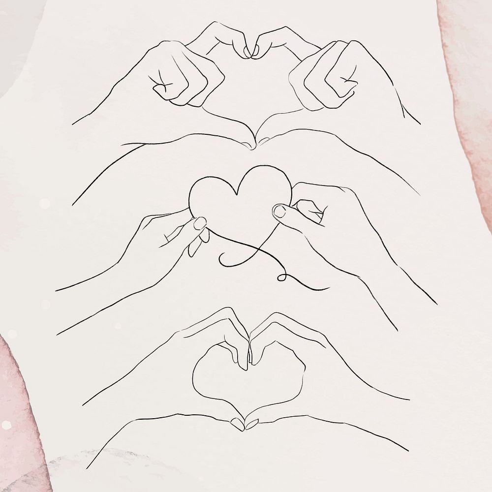 Romantic couple hand gestures vector for Valentine&rsquo;s day design elements set