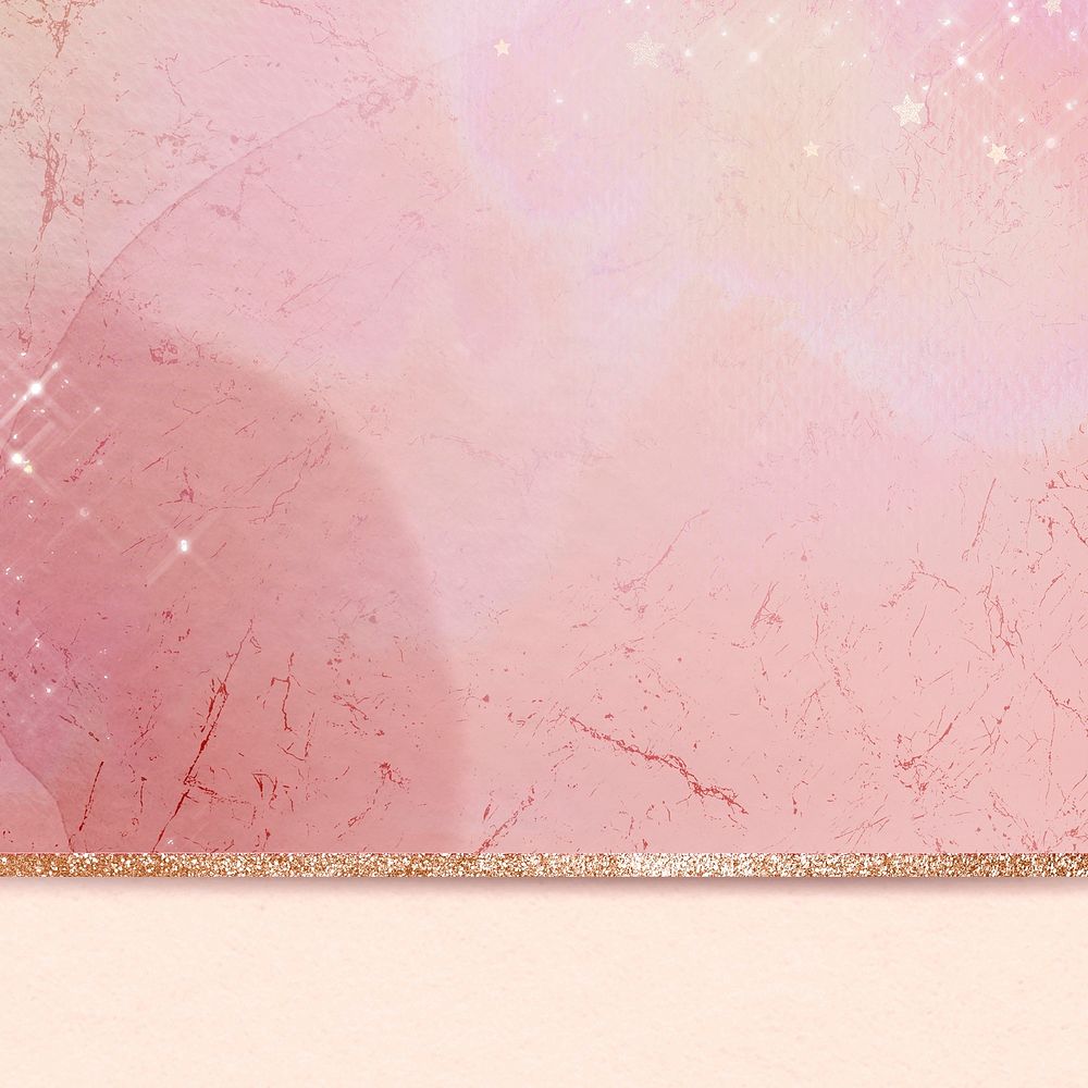 Pink aesthetic marble vector golden sparkly background