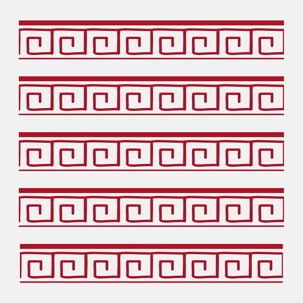 Chinese editable pattern brush vector red compatible with AI