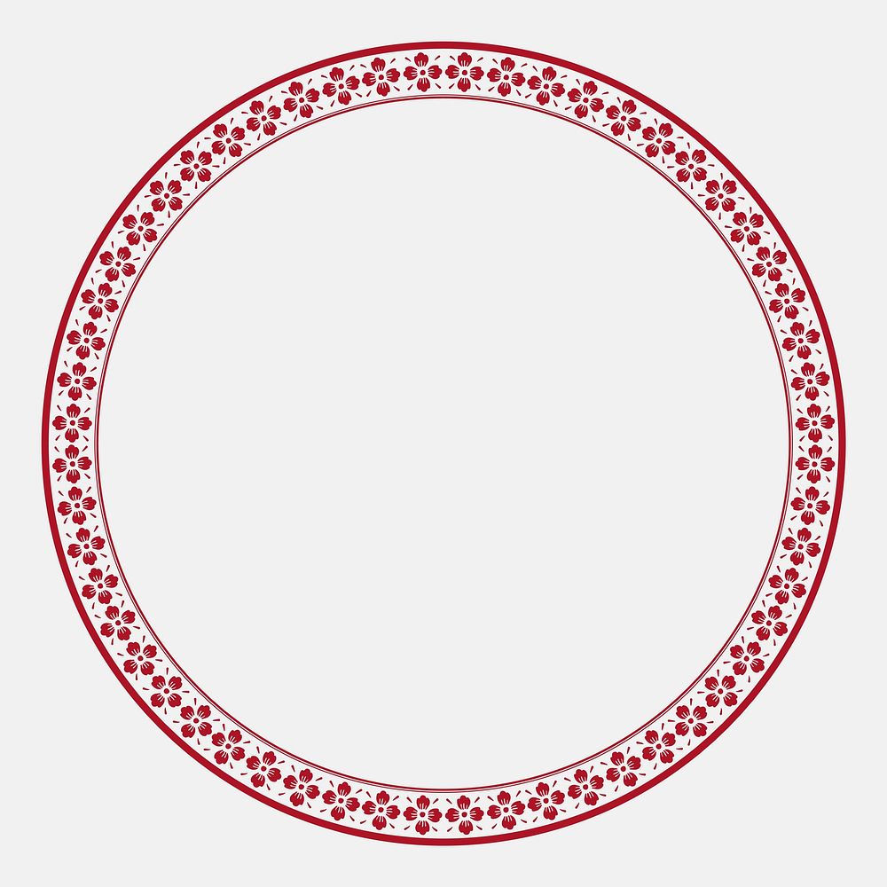 Chinese frame sakura vector pattern red circle in Chinese New Year theme