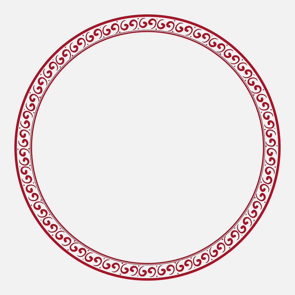 Chinese frame vector oriental pattern red circle in Chinese New Year theme