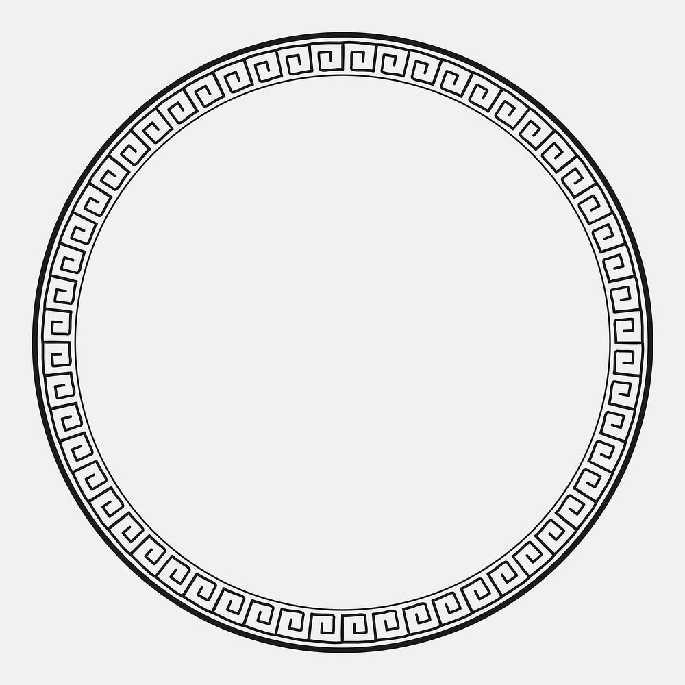 Chinese frame vector oriental woodblock pattern black circle