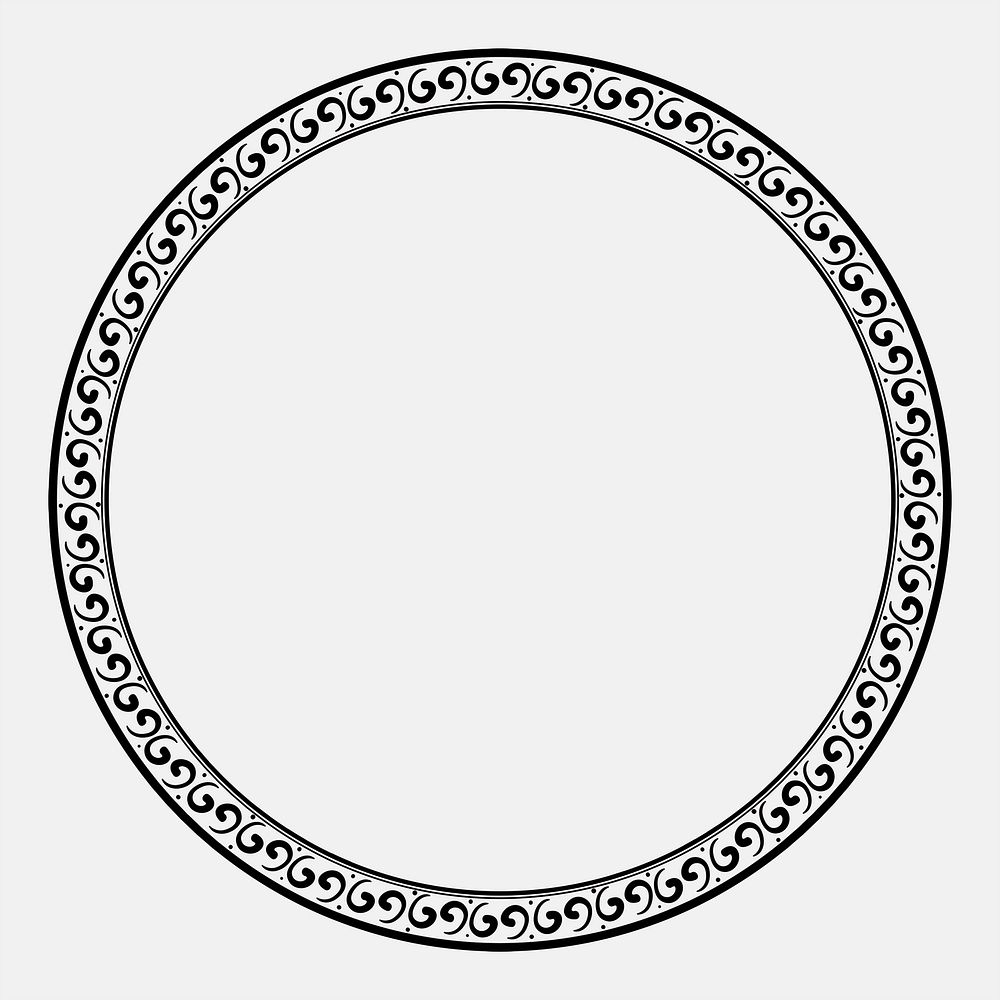 Chinese frame psd oriental pattern black circle in Chinese New Year theme