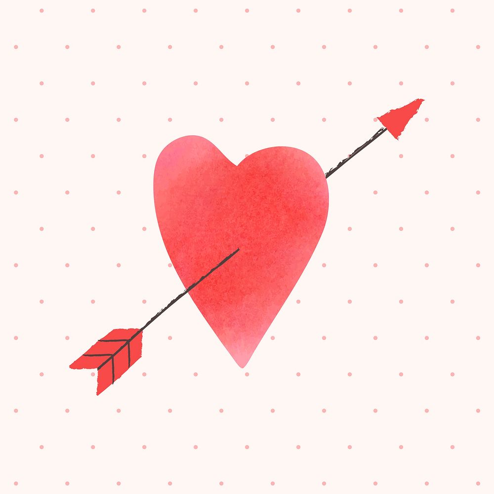 Heart arrow illustration for your lover