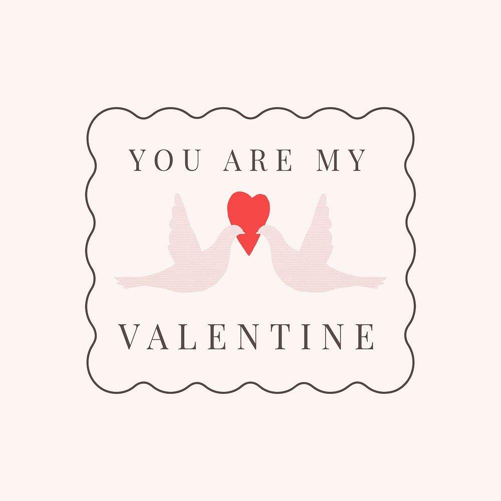 You are my Valentine psd doodle element badge