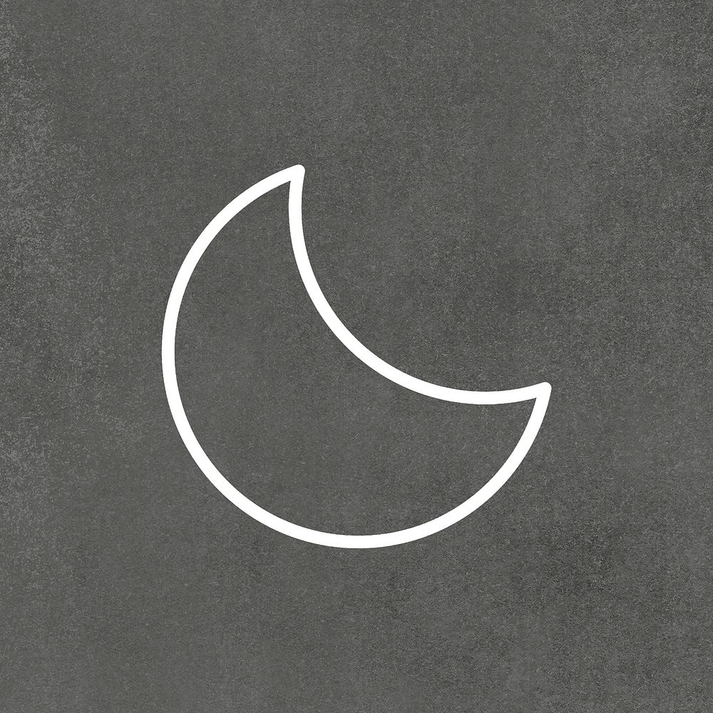 Moon symbol UI icon psd in gray and white