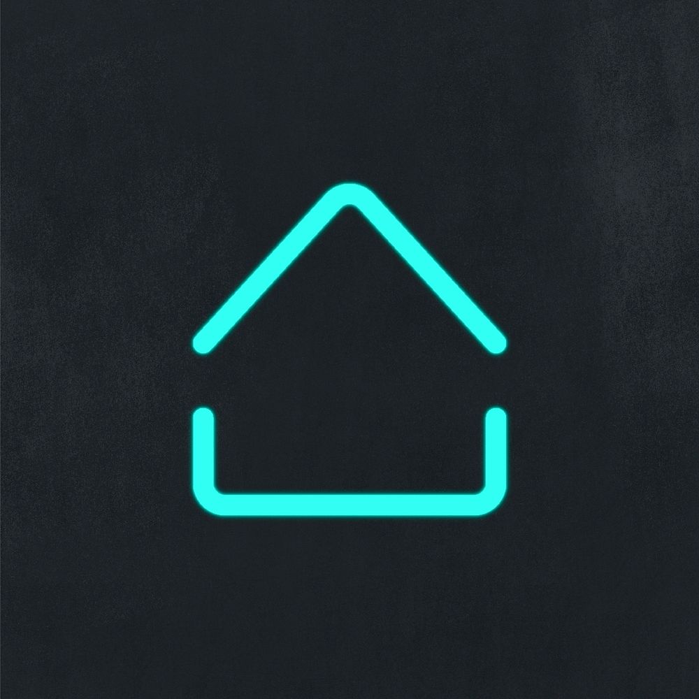 Home icon user interface shortcuts in neon blue
