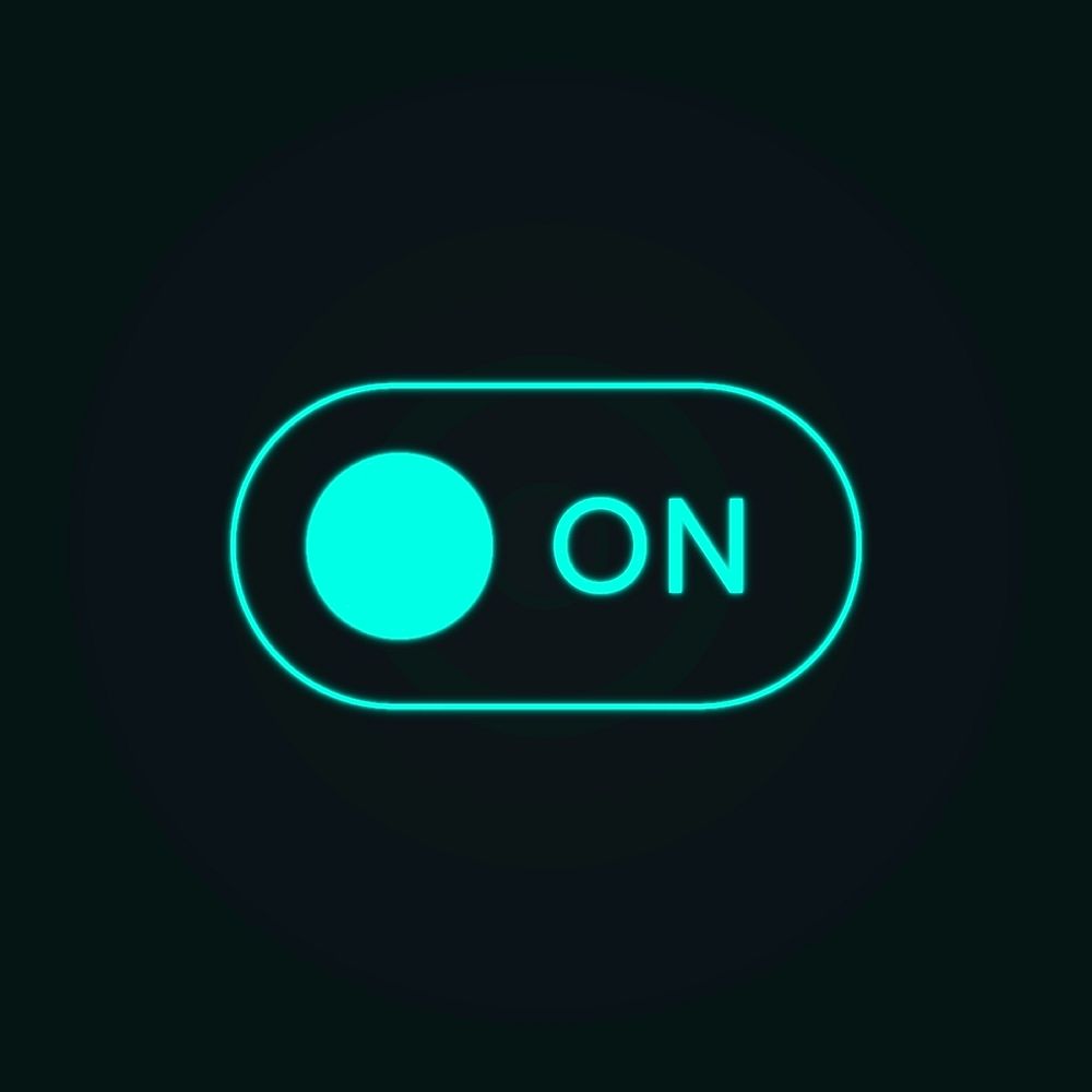 Neon on/off toggle switch button design