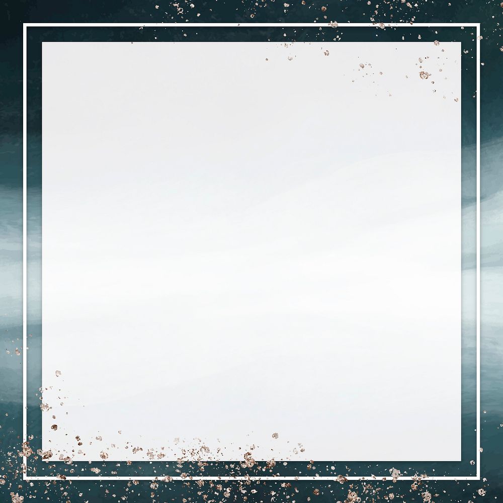 White frame vector on glitter blue ocean background