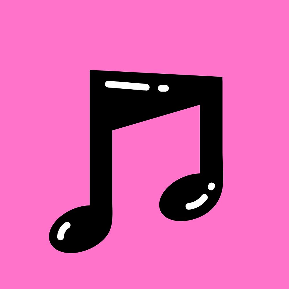 Music vector icon on pink background