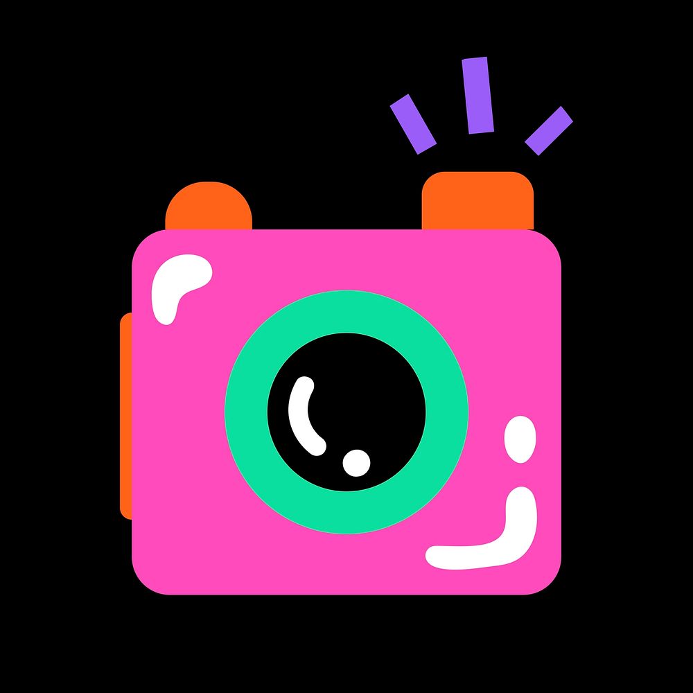 Cute funky camera icon vector