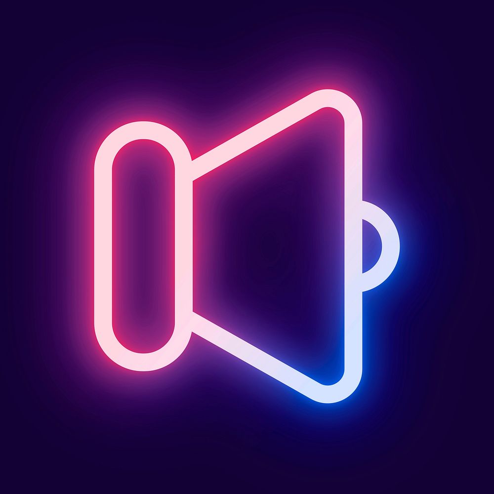 Speaker volume pink icon vector for social media app neon style