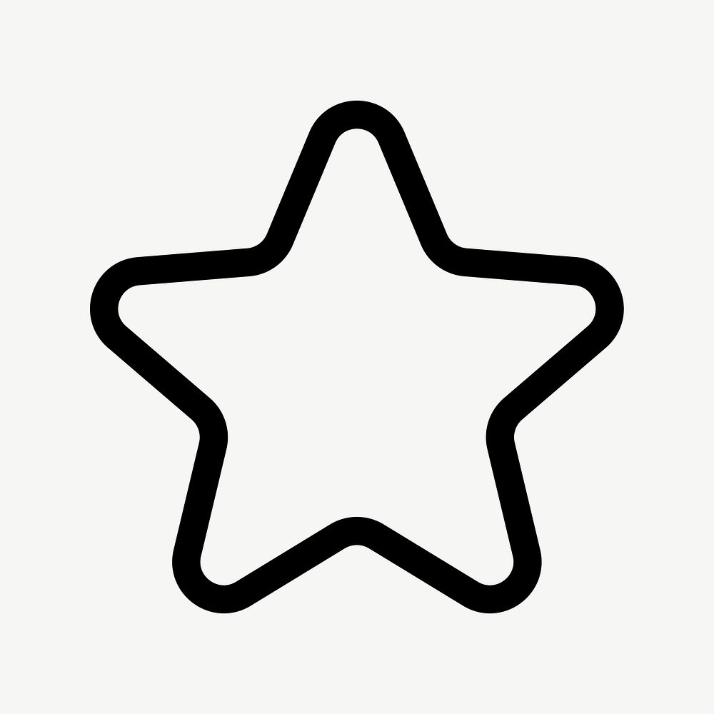 Star outlined icon vector for social media app