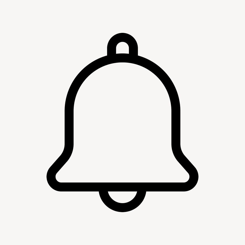 Bell outlined icon psd for social media app