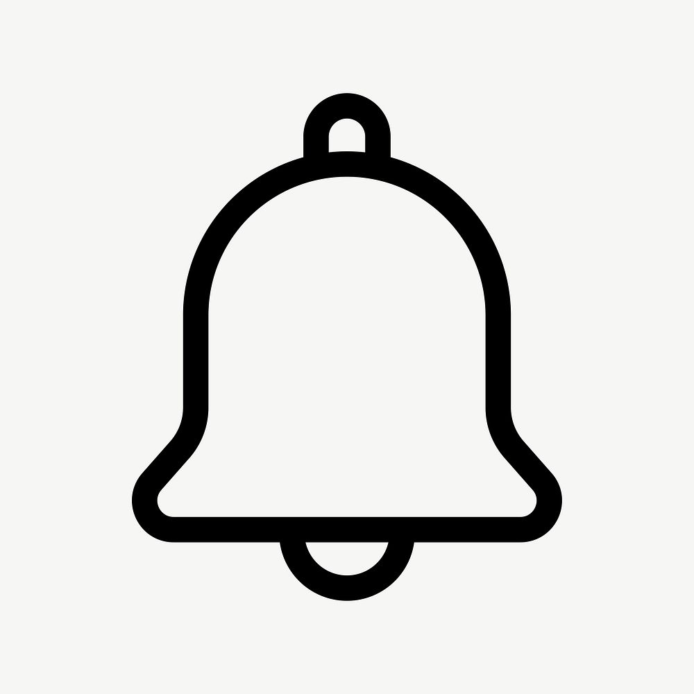 Bell outlined icon vector for social media app