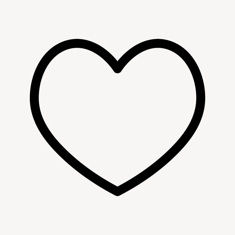 Heart outlined icon psd for social media app