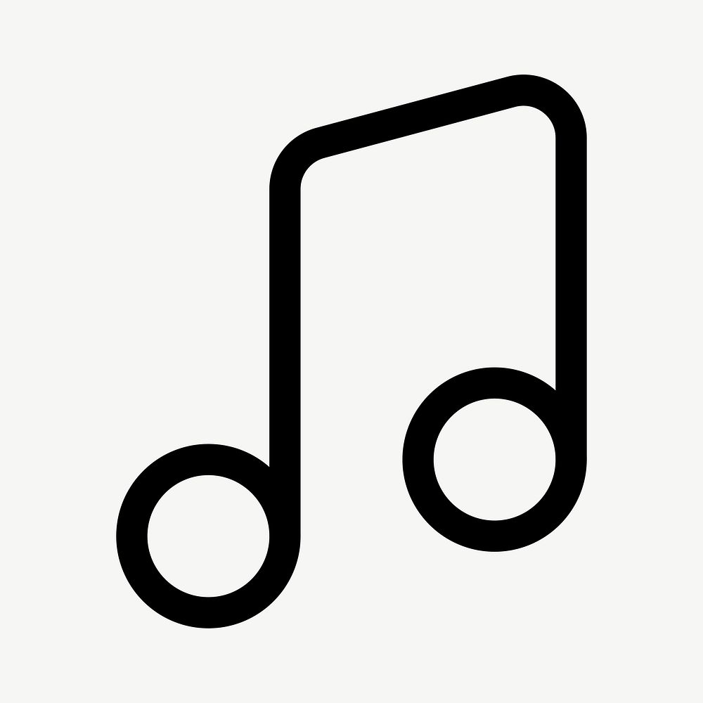 Music note outlined icon vector for social media app