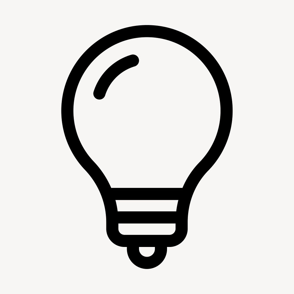 Light bulb outlined icon for social media app