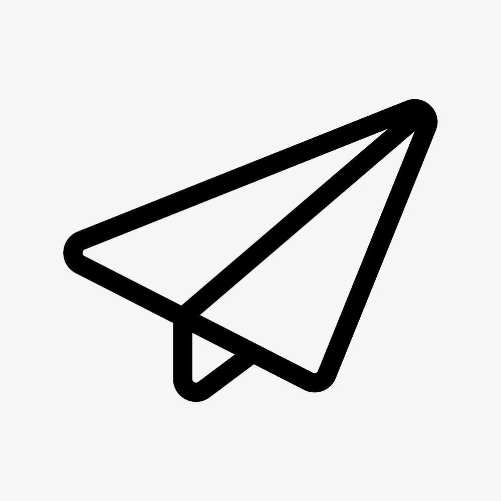 Paper plane outlined icon psd for social media app