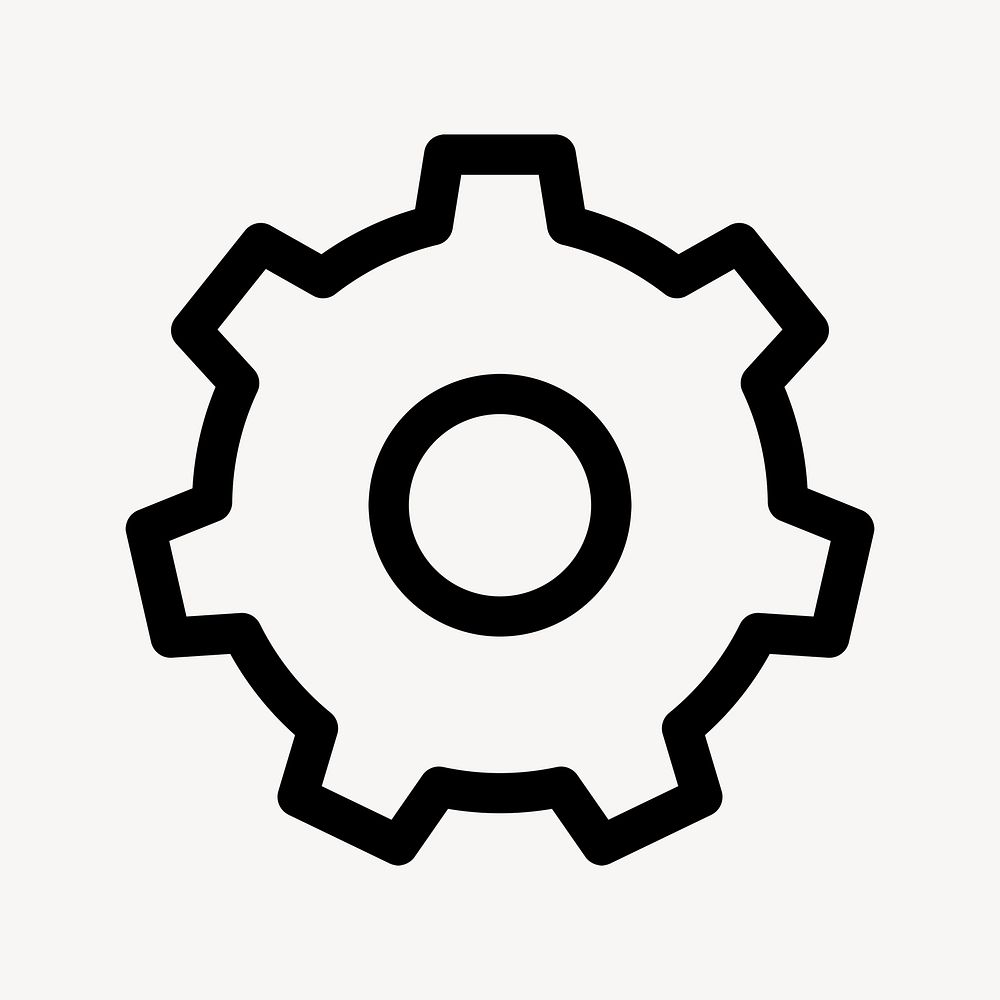 Cog setting outlined icon psd for social media app