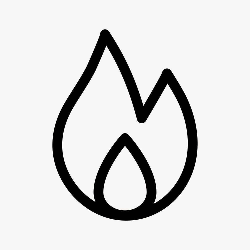 Fire outlined icon for social media app